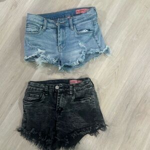 Blank NYC mini Lenox fringe shorts black or/and denim. Price is for one